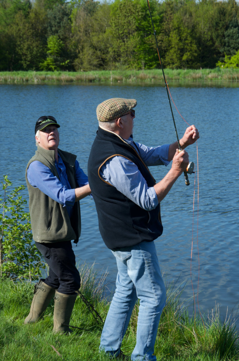 image of a fly fishing lesson